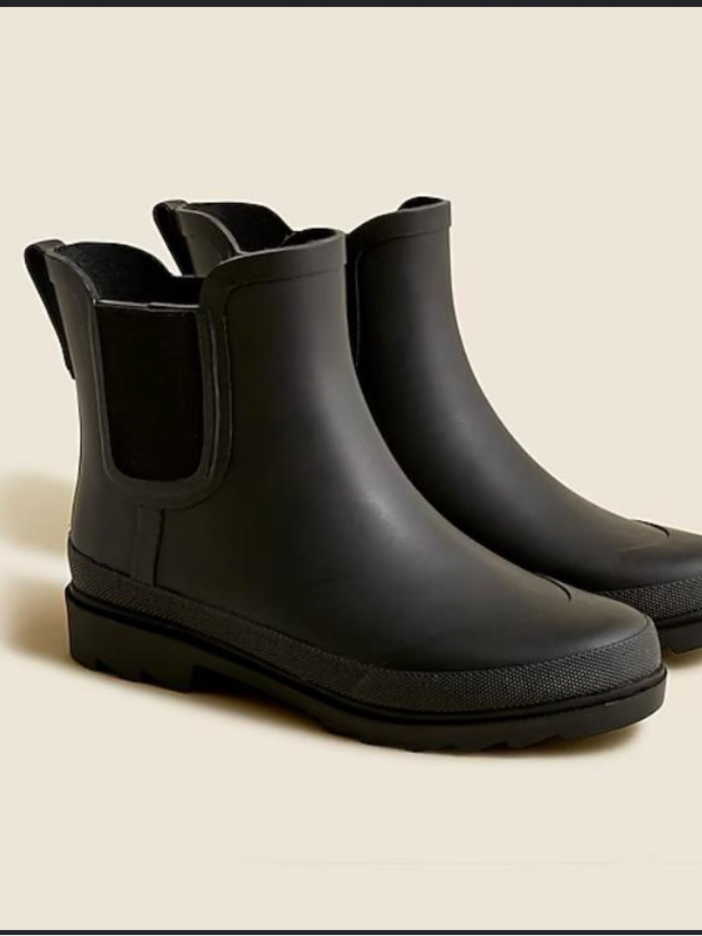 J. Crew Black Chelsea Waterproof Ankle Rain Boots